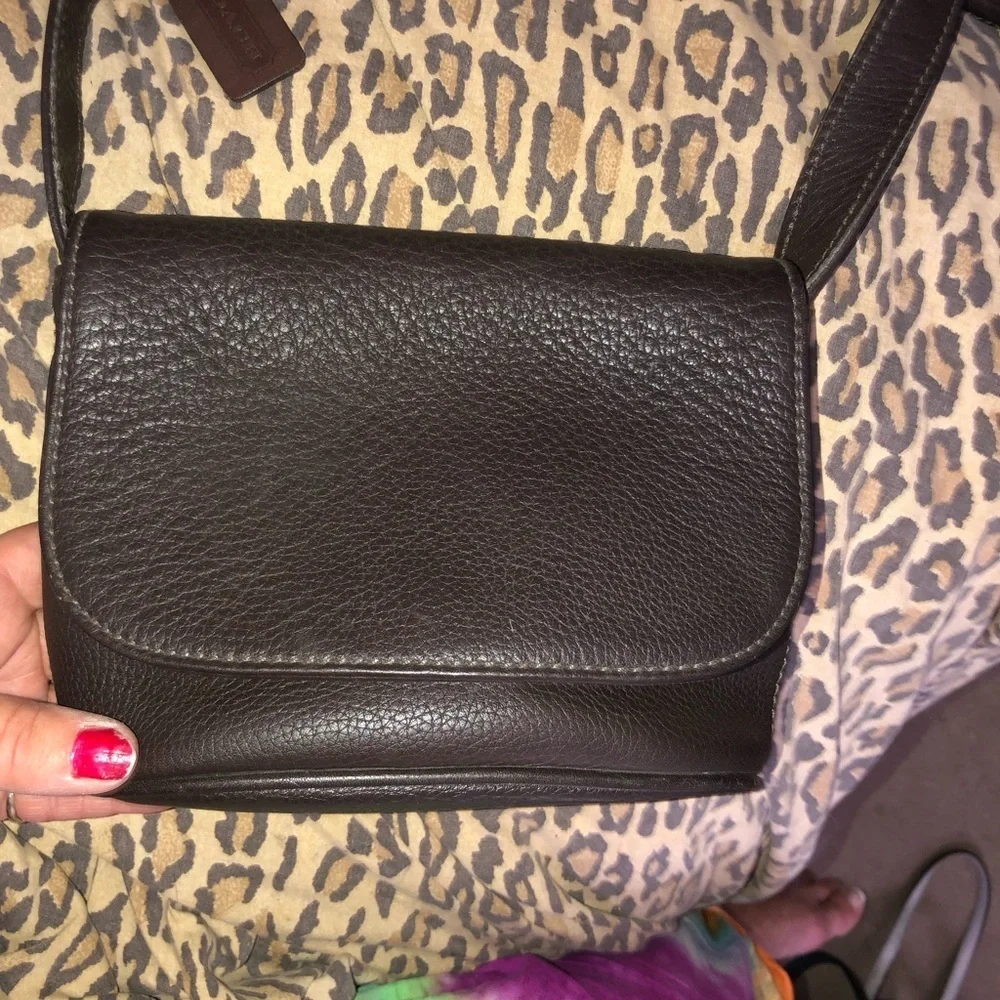 Coach brown leather crossbody authentic pebbled leather adjust cross body strap